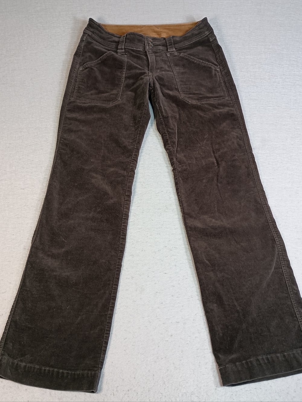 Kuhl Brown Corduroy Womens 6 Outdoor Low Rise Hiking Button Fly Snap 29x30 Pants